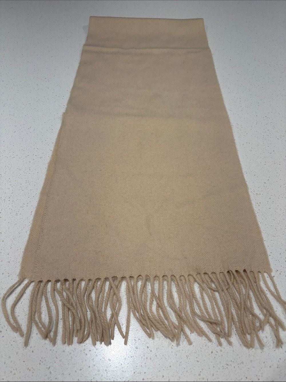 Sutton Studio - Classic Beige Fringe Cashmere Scarf - unisex.